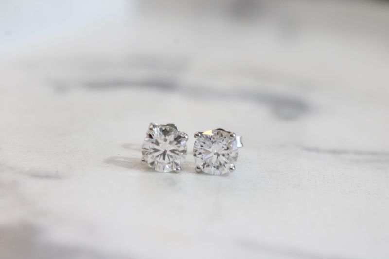 14K White Gold 2.54 Ctw Lab Grown Diamond Earring Studs 14K White Gold 2.54 Ctw Lab Grown Diamond Earring Studs