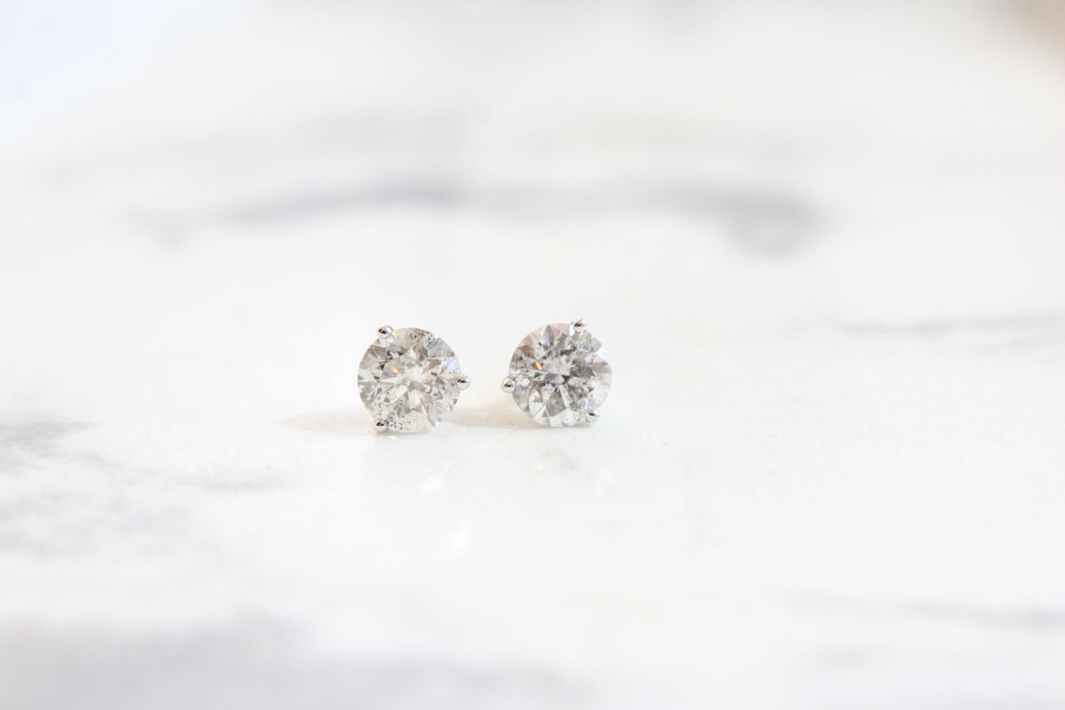 14K White Gold 2.05ctw Genuine Diamond Stud Earrings 14K White Gold 2.05ctw Genuine Diamond Stud Earrings