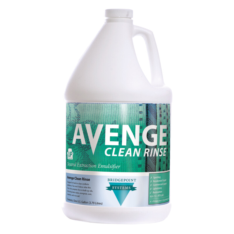 Bridgepoint Systems, Upholstery Cleaning, Avenge Clean Rinse, 1 Gallon