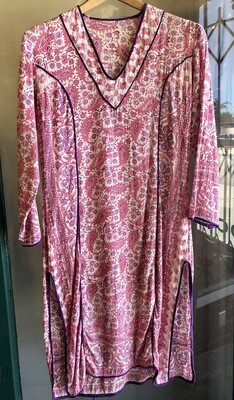 Vintage Indian Gauze Cotton Dress / 1970s