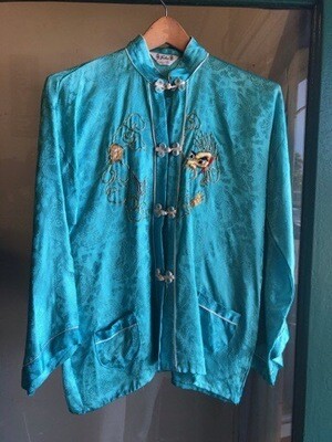 Vintage Japanese blue Embroiled Top