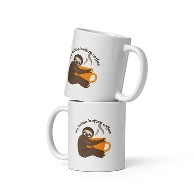 No Talkie Before Coffee Glossy Mug