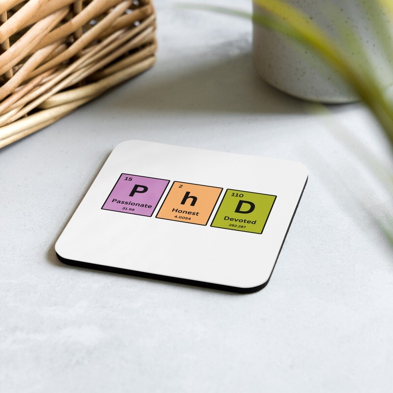 PhD PT Cork-Back Coaster (Single)