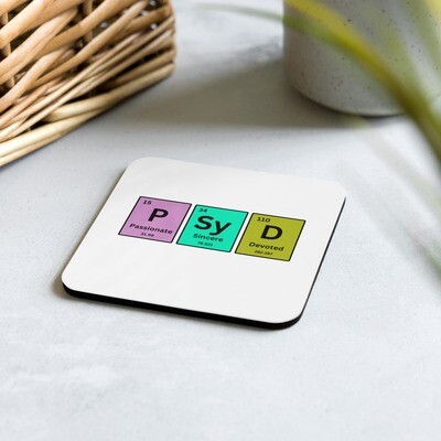 PsyD PT Cork-Back Coaster (Single)