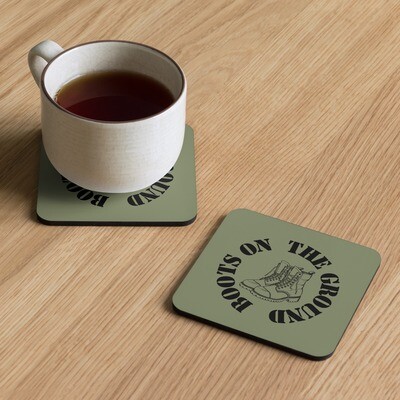 Boots on the Ground Cork-Back Coaster (Single)