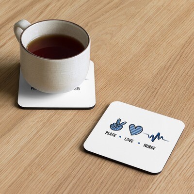Peace &amp; Love Nurse Cork-Back Coaster (Single)