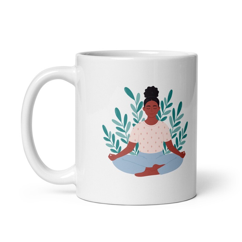 Self-Care White Glossy Mug