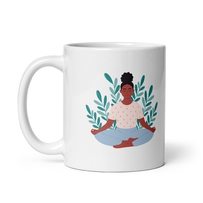 Self-Care White Glossy Mug