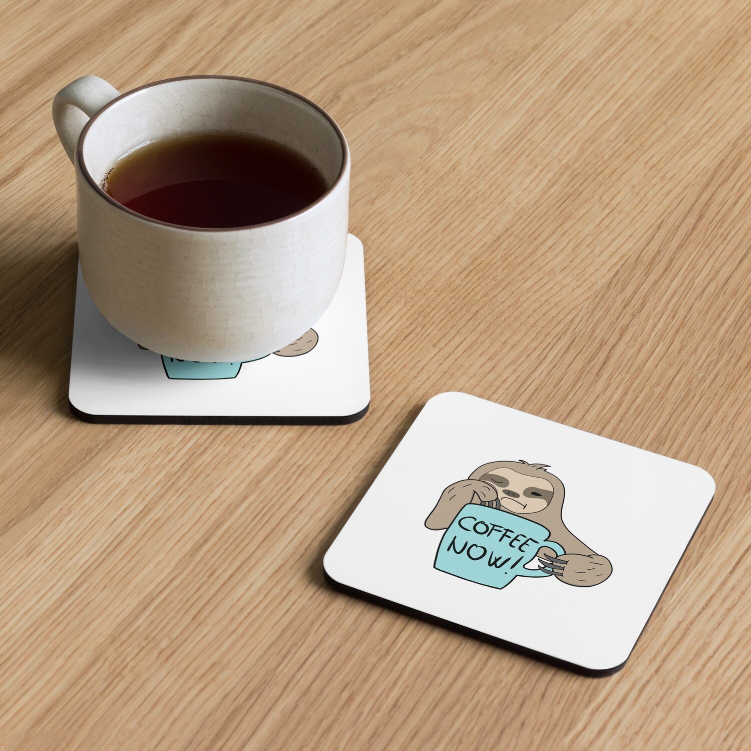 Coffee Now Cork-Back Coaster (Single)