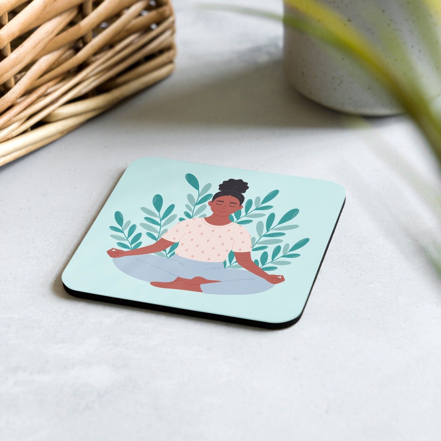 Self-Care Cork-Back Coaster (Single) Self-Care Cork-Back Coaster (Single)