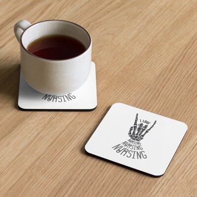 I Love Nursing Cork-Back Coaster (Single)