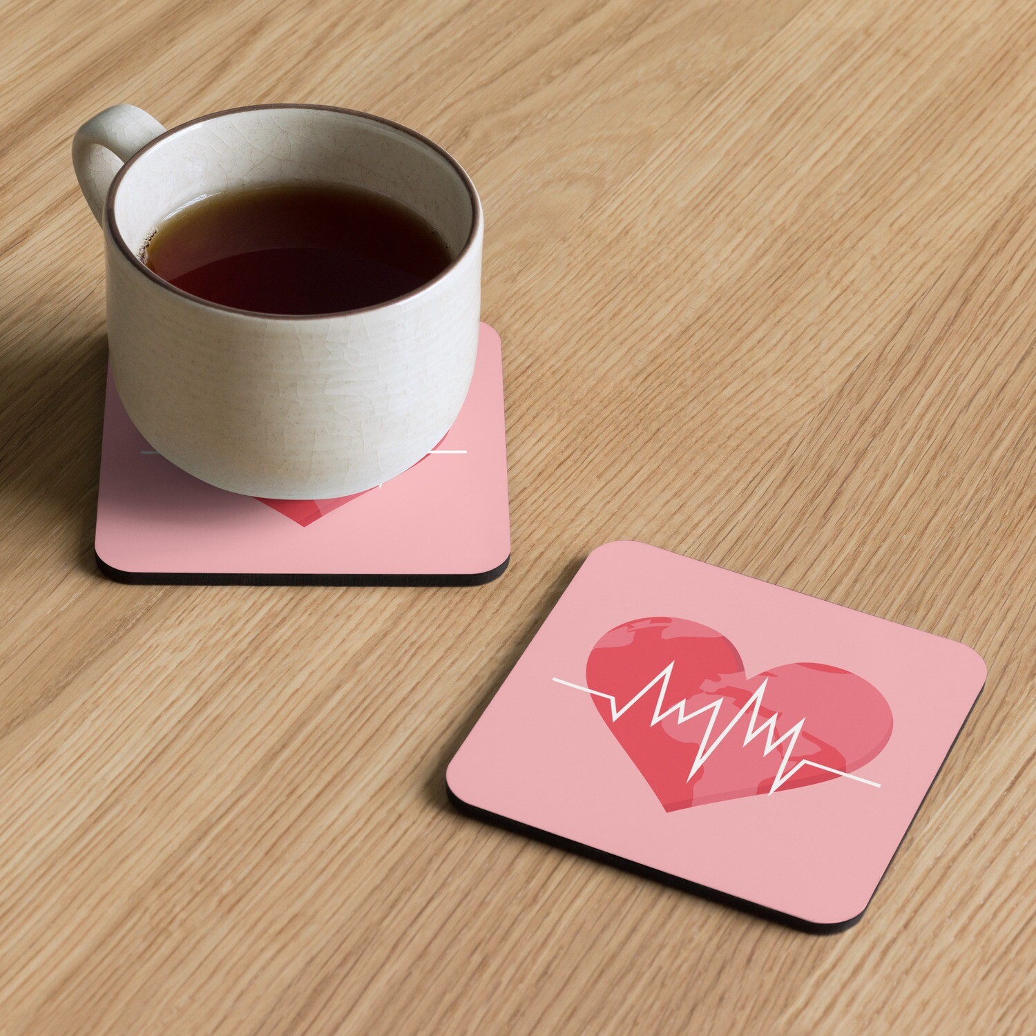 Heartbeat Cork-Back Coaster (Single)