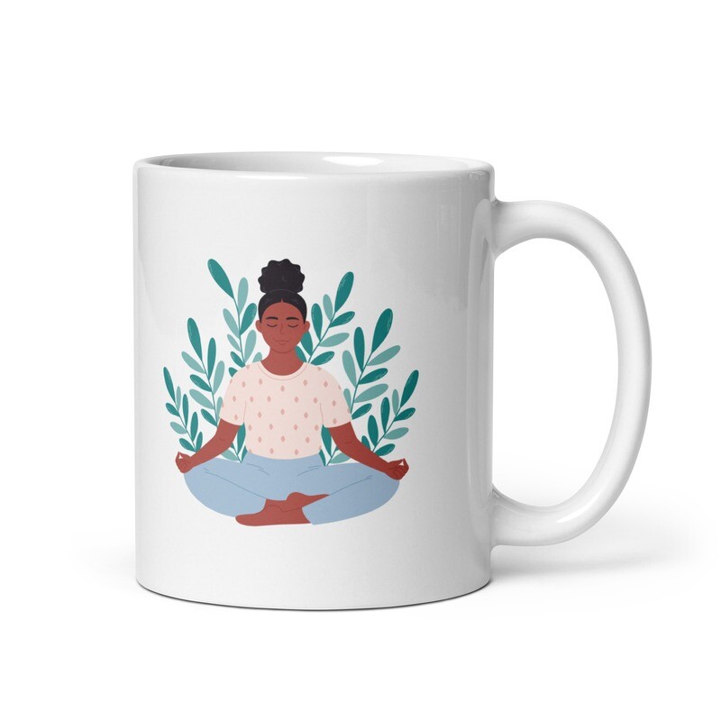Self-Care White Glossy Mug