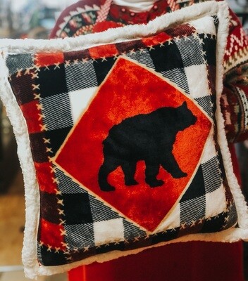 Lumberjack Bear Plush Pillow