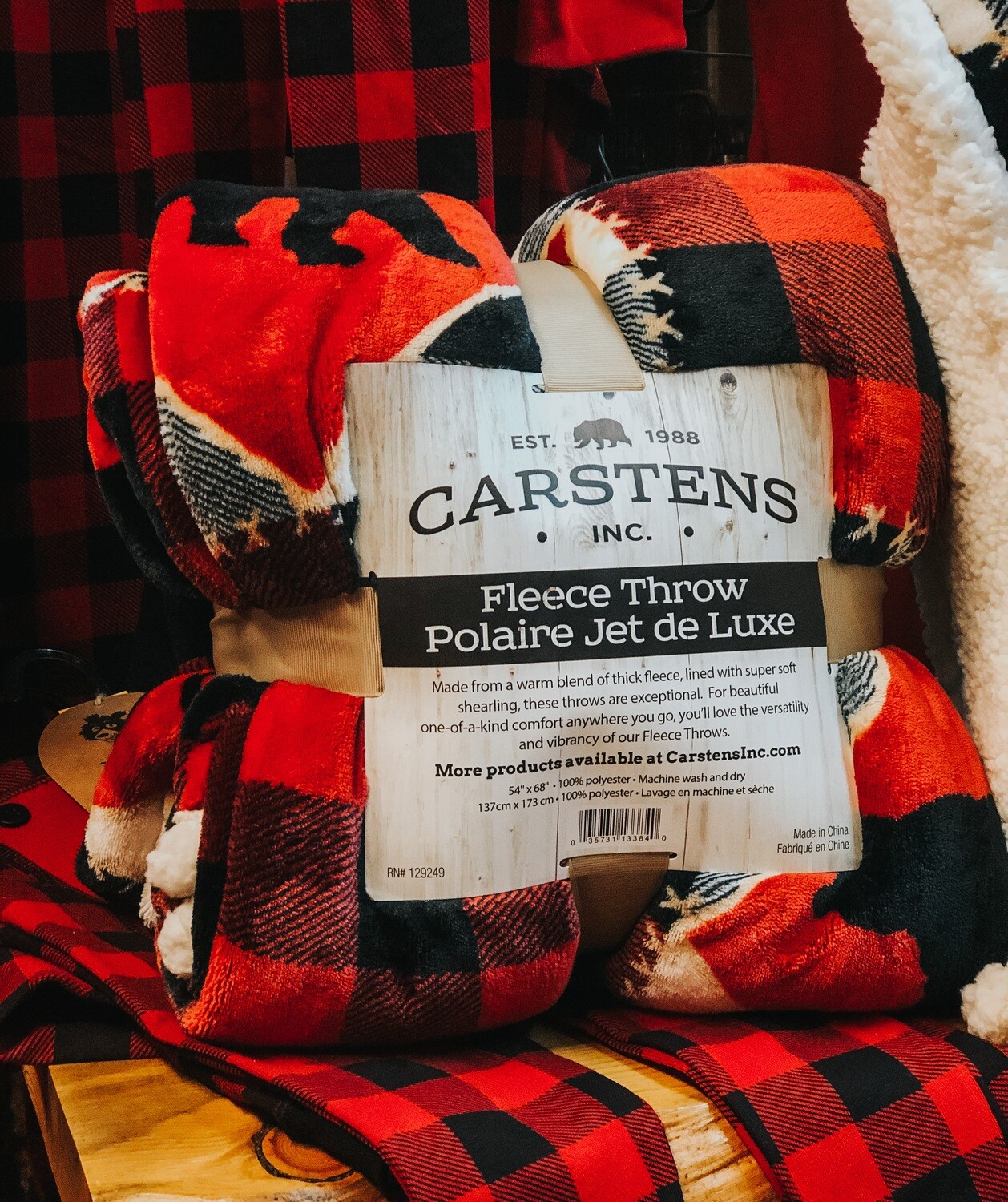 Lumberjack Bear Plush Throw Lumberjack Bear Plush Throw