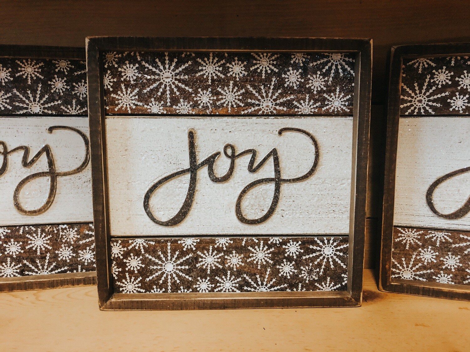 Inset Slat Joy Glitter Box Sign Inset Slat Joy Glitter Box Sign