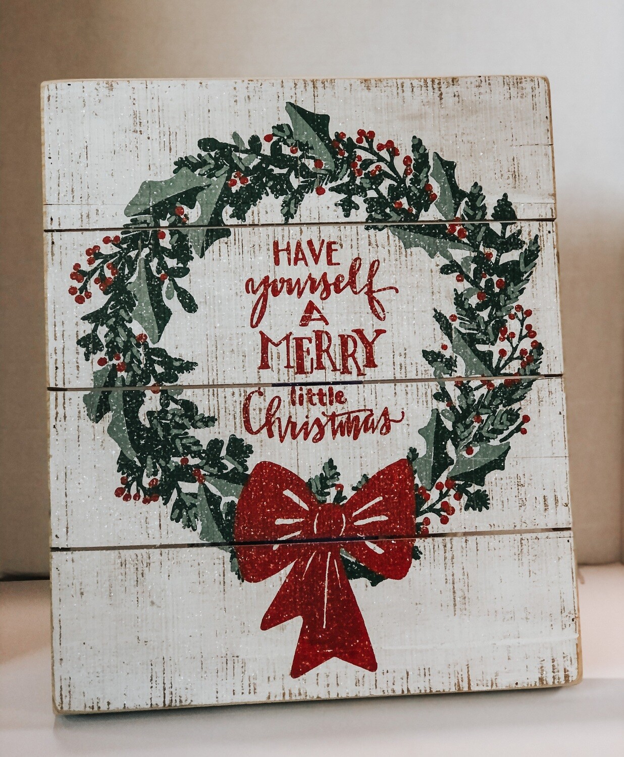 Merry Little Christmas Box Sign