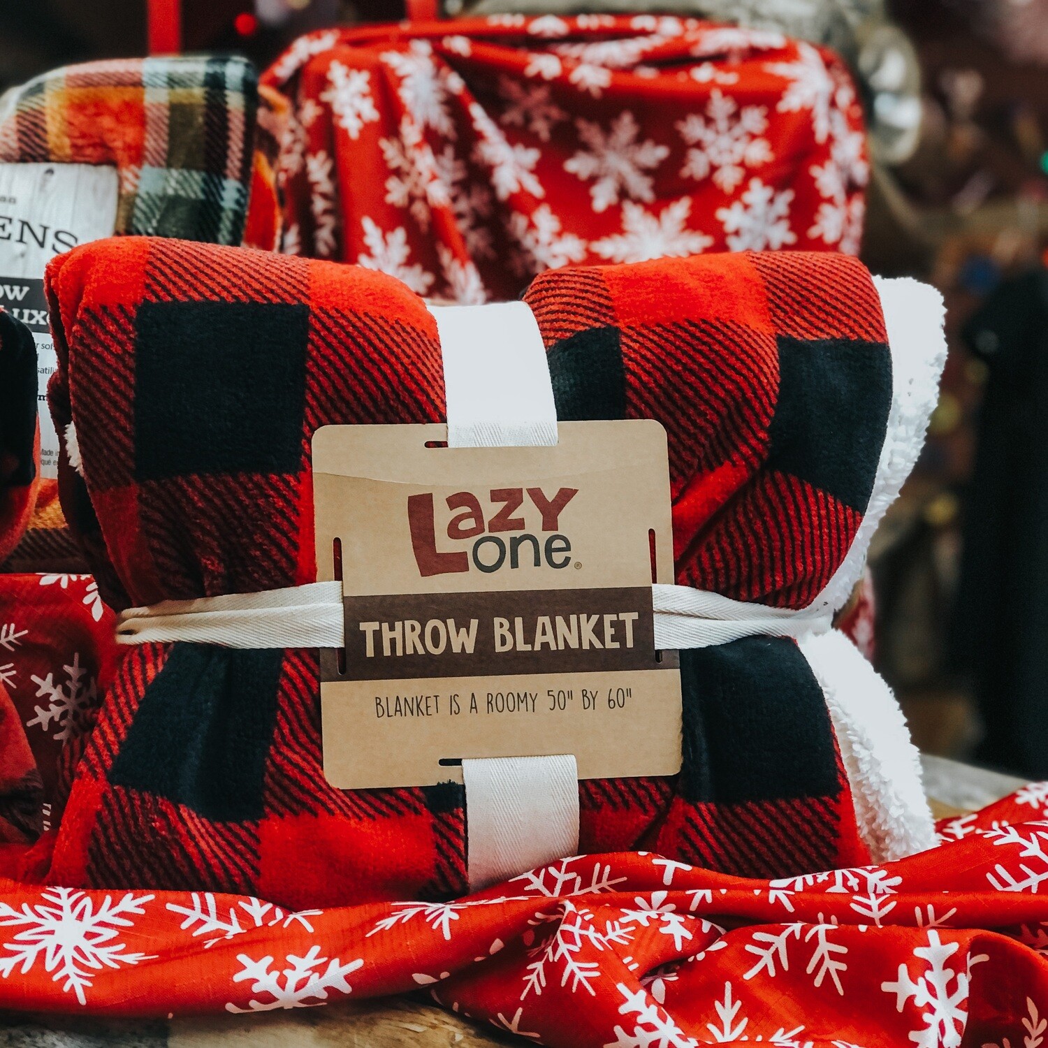 Lazy One Red Plaid Throw Blanket 50" x 60" Lazy One Red Plaid Throw Blanket 50" x 60"
