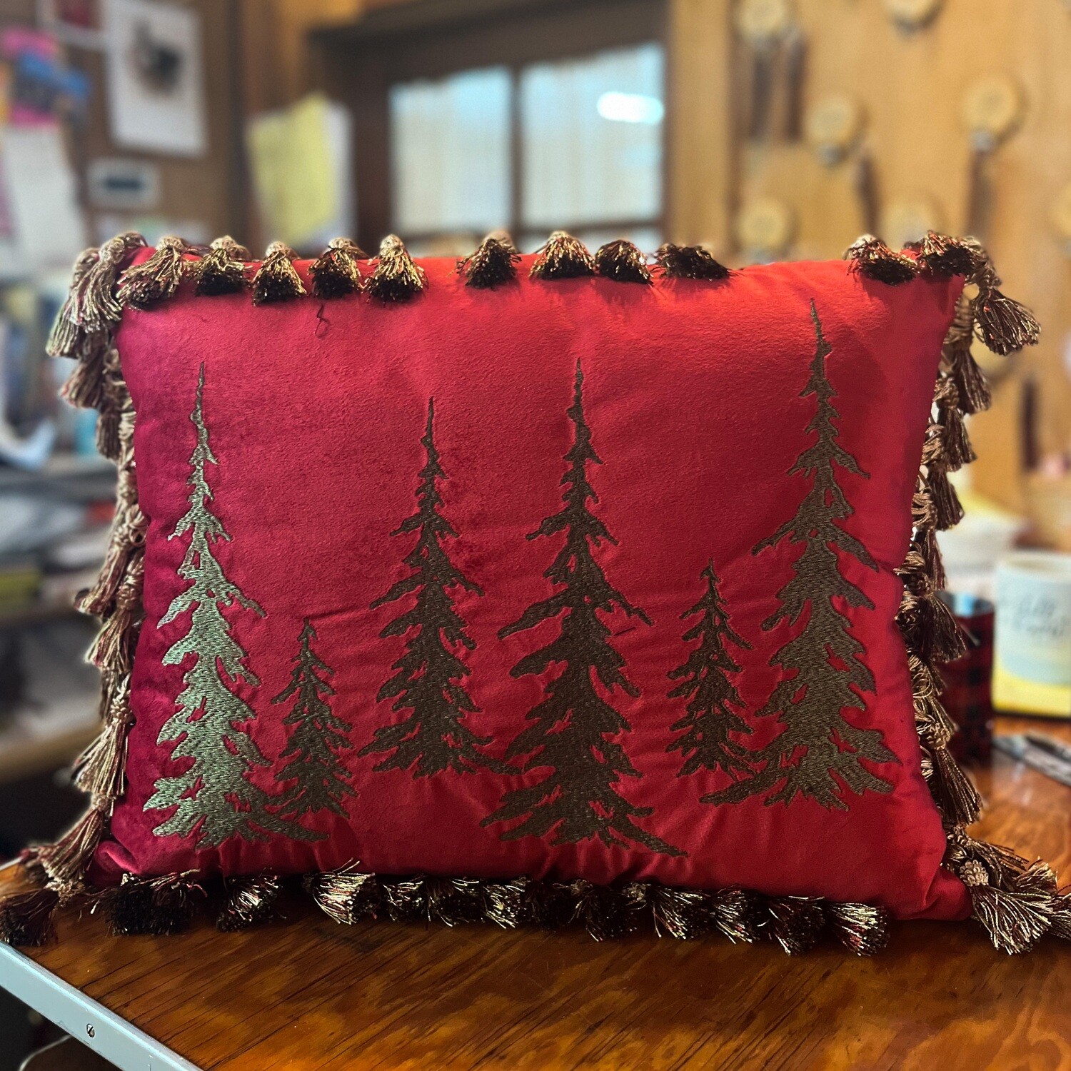 Red Velvet Tree Pillow Red Velvet Tree Pillow