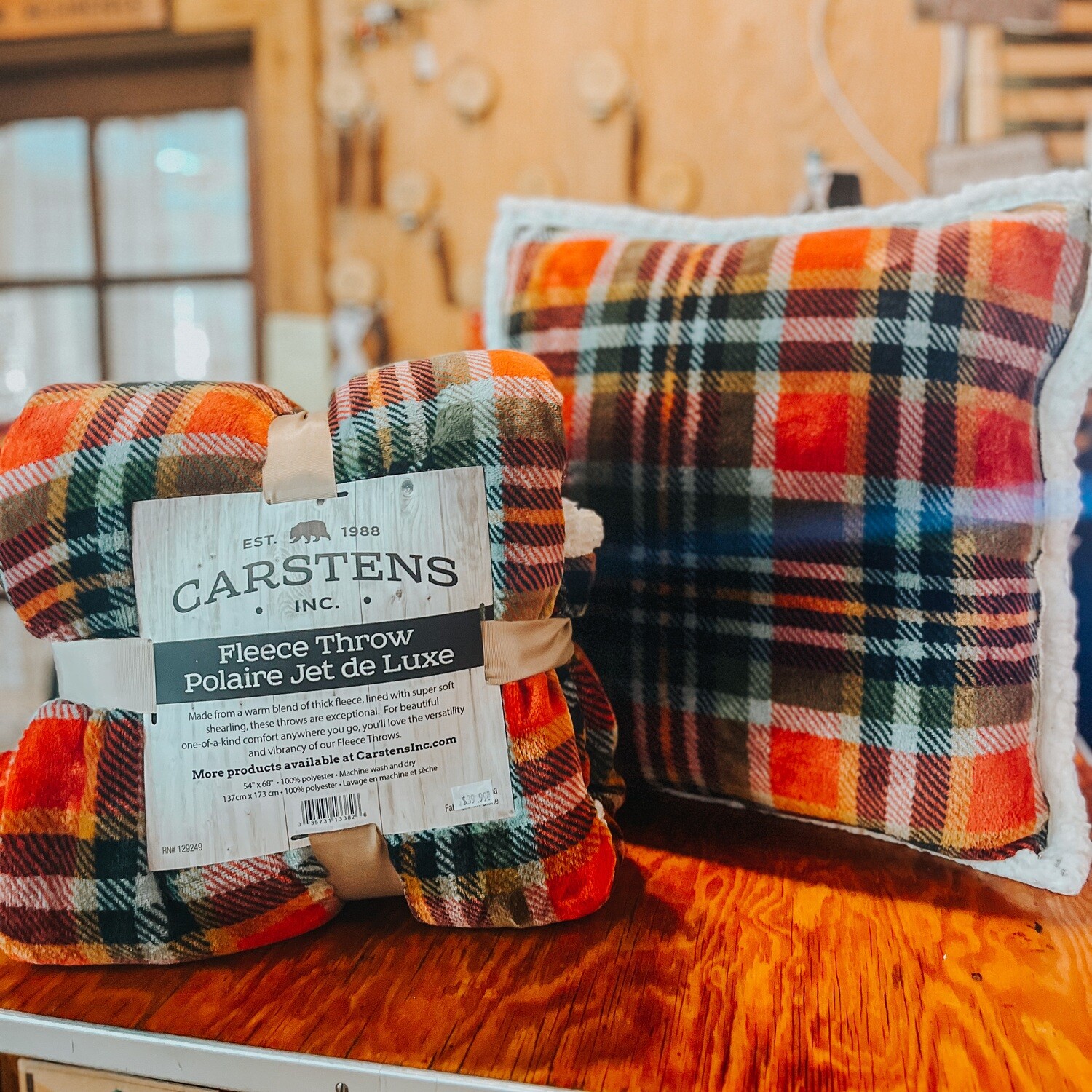 Rust + Sage Fleece Pillow Rust + Sage Fleece Pillow