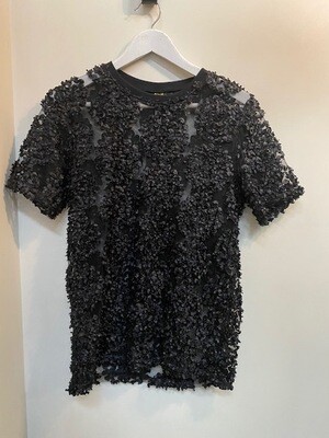 22O2 World Black Flower Embossed T-Shirt 22O2 World Black Flower Embossed T-Shirt