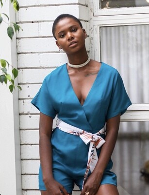 Monica The Label Havana Playsuit Teal Monica The Label Havana Playsuit Teal