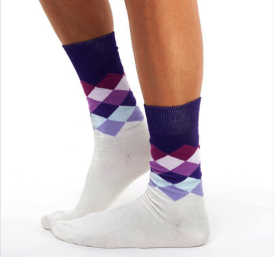 Chusette Violet Patterned Socks Size 43-46 Chusette Violet Patterned Socks Size 43-46