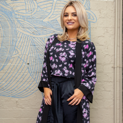 CISSY & FLO FLORENCE SILK/VISCOSE KIMONO JACKET BLACK CISSY & FLO FLORENCE SILK/VISCOSE KIMONO JACKET BLACK