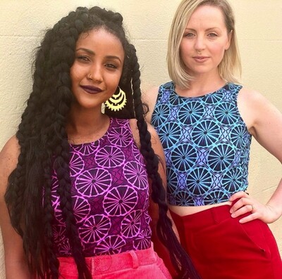 NEISHA CLOTHING Wheel of Fortune Crop Turquoise NEISHA CLOTHING Wheel of Fortune Crop Turquoise