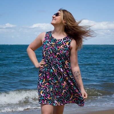 COCOA & THREAD RAINBOW RIBBONS SUNDRESS S COCOA & THREAD RAINBOW RIBBONS SUNDRESS S