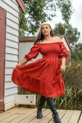 CARLABELLA MILA DRESS TERRACOTTA XS 6-8 CARLABELLA MILA DRESS TERRACOTTA XS 6-8