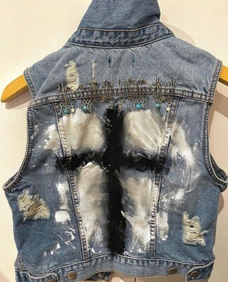 GYPSY GOT SOUL CUSTOM PAINTED VEST GYPSY GOT SOUL CUSTOM PAINTED VEST