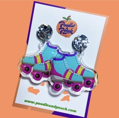 POODLE & PEACH ROLLER SKATE EARRINGS POODLE & PEACH ROLLER SKATE EARRINGS