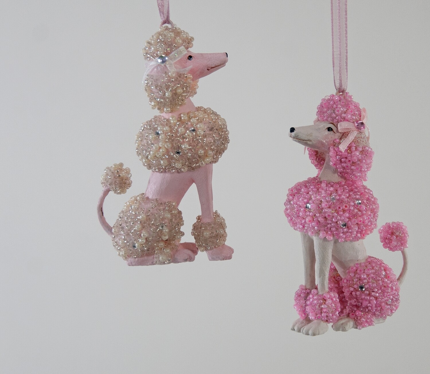 Pearl Encrusted Poodle Ornament