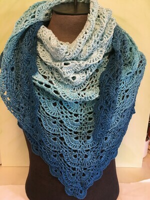 Teal Ombre Shawl /Kerchief
