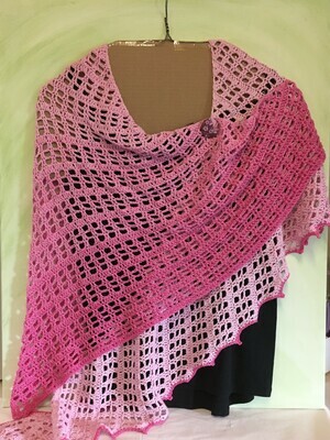 Ombre Pink Asymetrical Scarf/Shawl