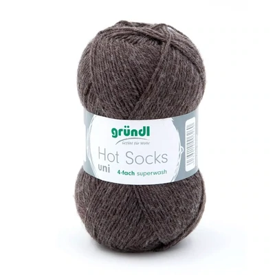 Gründl Hot Socks Uni - Marled Choco-brown color no. 10 - 50 g