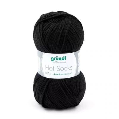 Gründl Hot Socks Uni - Black color no. 18 - 50 g