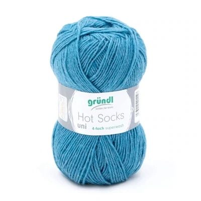 Gründl Hot Socks Uni - Turquoise color no. 56 - 50 g