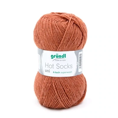 Gründl Hot Socks Uni - Marled Copper color no. 64 - 50 g