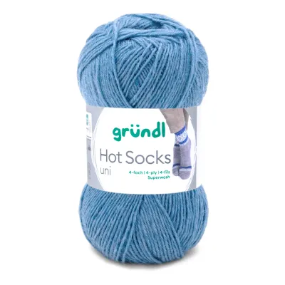 Gründl Hot Socks Uni - Turquoise color no. 56 - 50 g