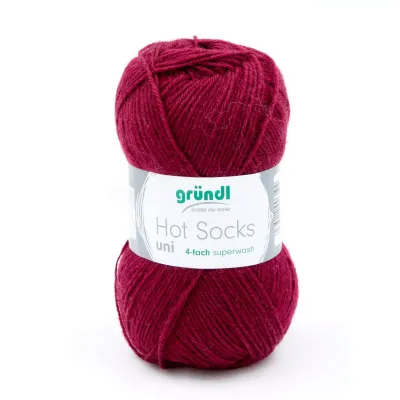 Gründl Hot Socks Uni - Bordeaux color no. 19 - 50 g Gründl Hot Socks Uni - Bordeaux color no. 19 - 50 g