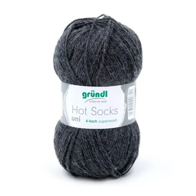 Gründl Hot Socks Uni - Marled Antrazit color no. 05 - 50 g