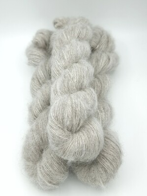 Natural Grey Baby Alpaca/Merino/Yak/Silke Fluff
