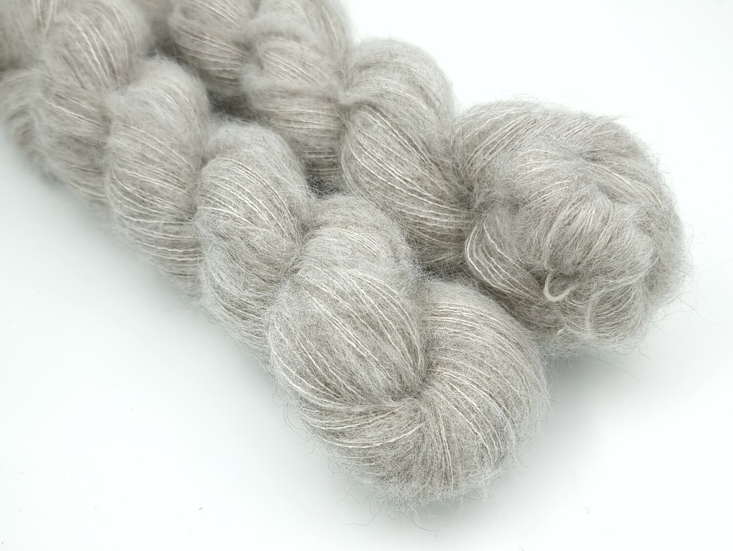 Natural Grey Baby Alpaca/Merino/Yak/Silke Fluff