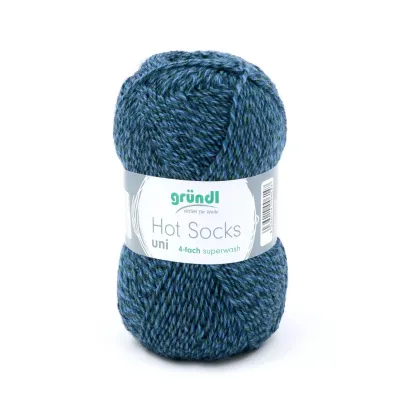 Gründl Hot Socks Uni - Marled Blue Green color no. 23 - 50 g