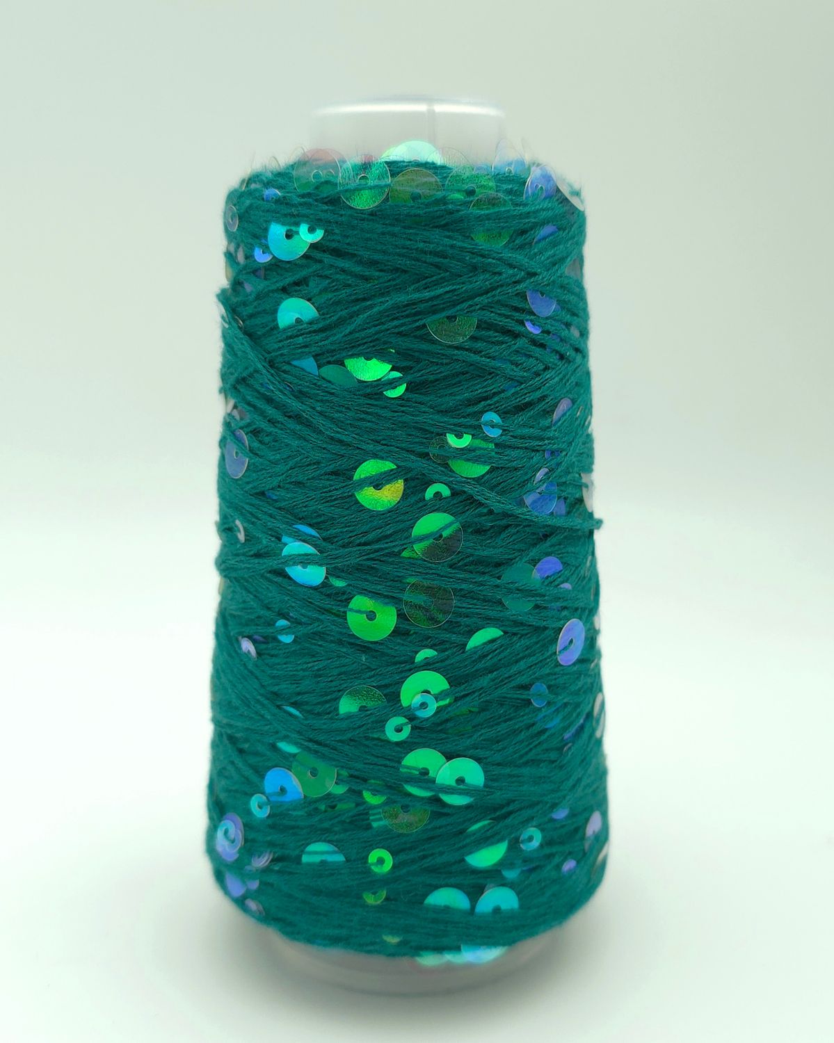 133, Spruce/ Transparent Rainbow Cotton with Sequins – 50 g / 150 m 133, Spruce/ Transparent Rainbow Cotton with Sequins – 50 g / 150 m