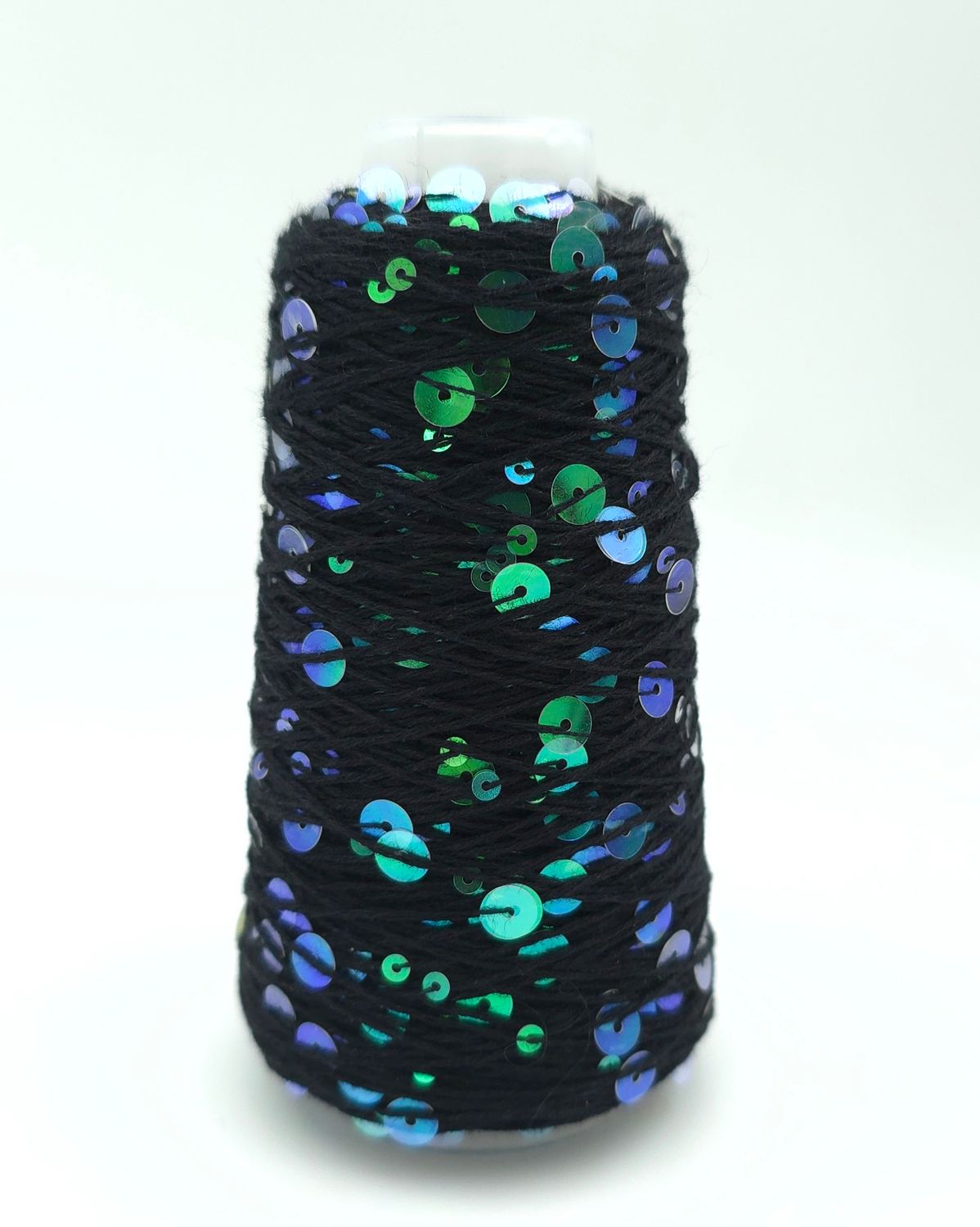 85, Black/ Transparent Rainbow Cotton with Sequins – 50 g / 150 m 85, Black/ Transparent Rainbow Cotton with Sequins – 50 g / 150 m