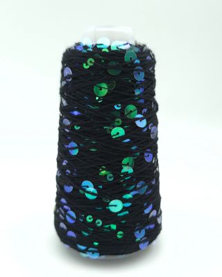 85, Black/ Transparent Rainbow Cotton with Sequins – 50 g / 150 m