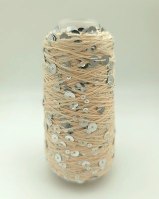 59, Macadamia/Silver-Shiny Cotton with Sequins – 50 g / 150 m